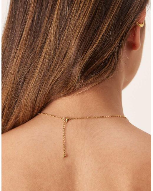 ASOS Schakelketting Van Waterbestendig Roestvrij Staal Met Enkele Chili-Hanger in het Natural