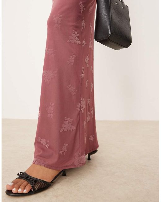 ASOS Gebloemde Rechte Maxi Rok Met Burnout in het Pink