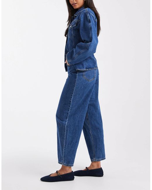 Vero Moda Blue Billie High Rise Barrel Leg Jeans