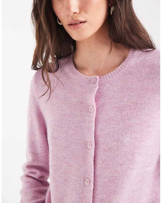 ONLY Red O-neck Knitted Cardigan