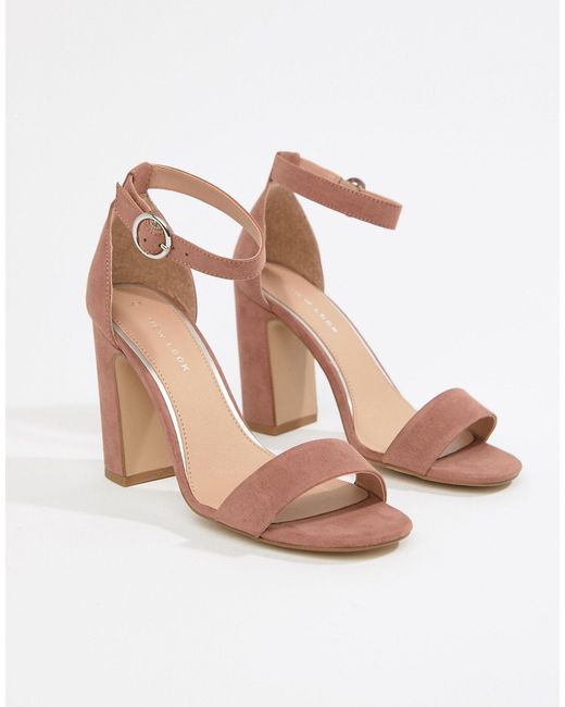 New Look Block Heeled Sandals in Pink | Lyst Canada