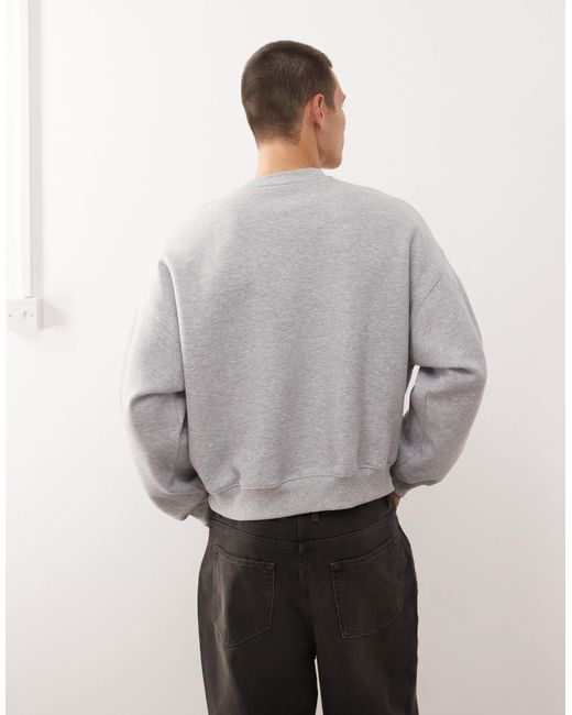 Sweat coupe carrée à encolure boutonnée - chiné Collusion pour homme en coloris Gray