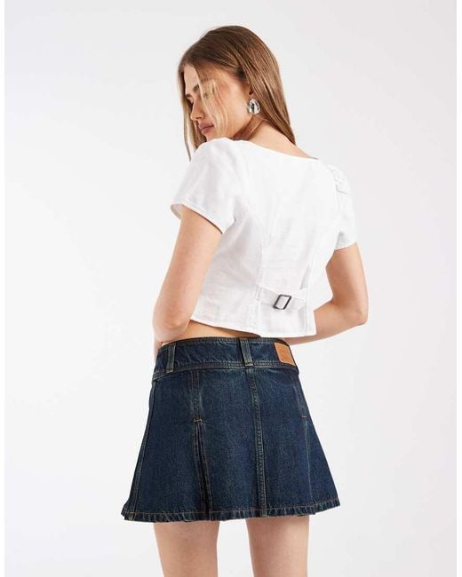 Levi's Blue Levis Denim Pleated Mini Skirt