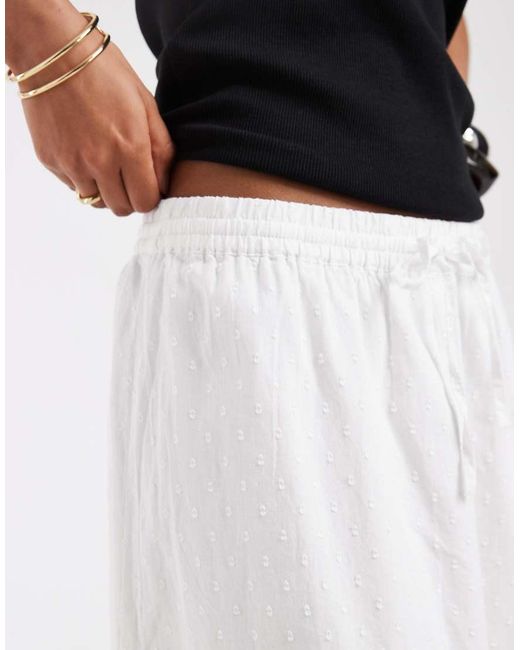 Vero Moda White Dobby Texture Boho Maxi Skirt
