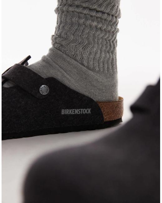 Birkenstock – boston – clogs aus wolle in Black für Herren