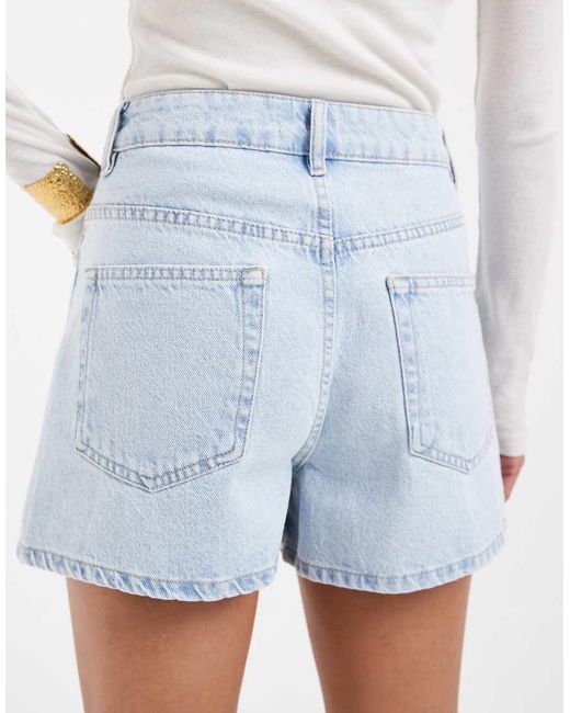 ASOS Blue High Waist Denim Shorts