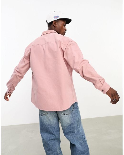 ASOS – oversize-hemd im 90er-stil in Pink für Herren