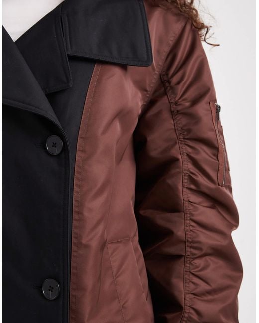 ASOS Black Longline Hybrid Parka Jacket