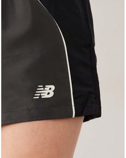 New Balance White Trackside Woven Short