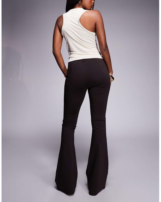 ASOS Brown Premium Ponte Flare Trouser With Tailored Waistband