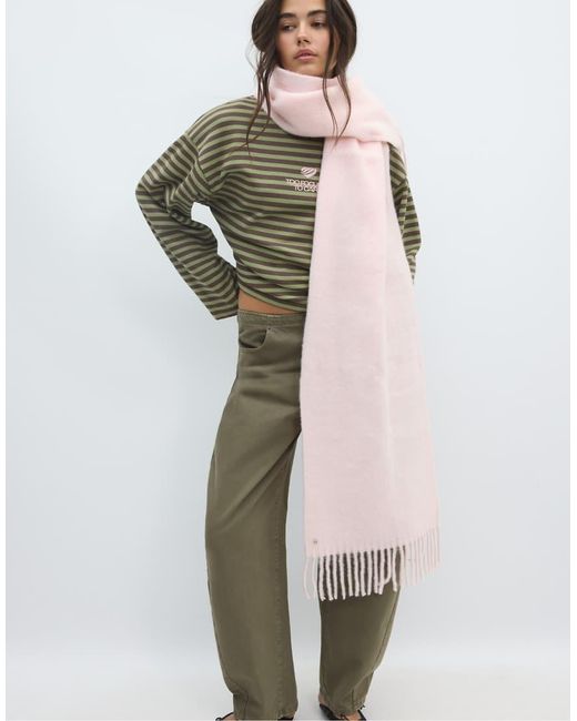 Stradivarius Middelzware Basic Sjaal in het Pink