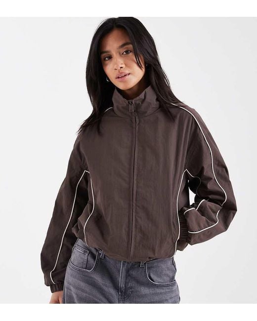 ASOS Brown Asos Design Petite Oversized Track Jacket
