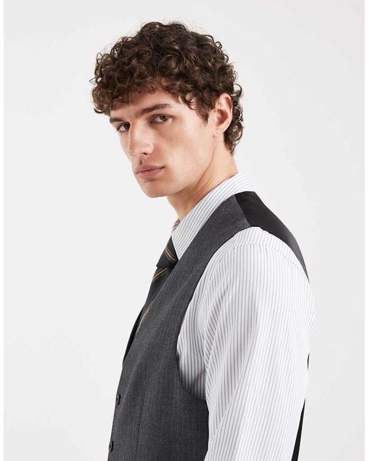ASOS Gray Skinny Suit Waistcoat for men