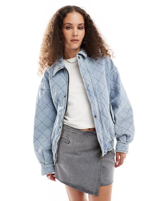Lioness Blue – gesteppte jeans-bomberjacke