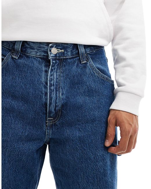 Dr. Denim Blue Colt Worker baggy Fit Wide Leg Jeans for men