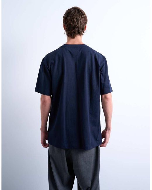 Topman Blue Relaxed Fit T-shirt for men