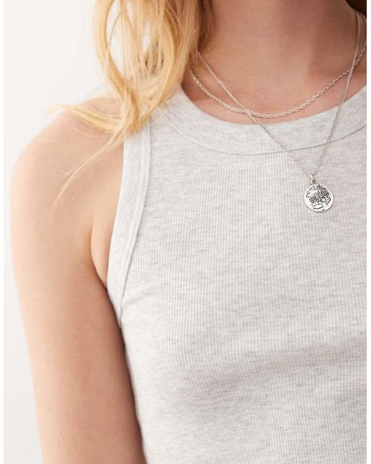 Weekday White Ribbed Racer Vest