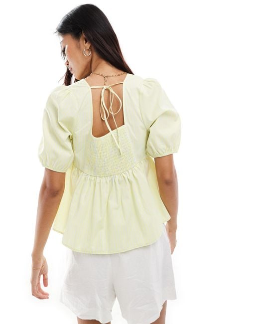 Blouse en popeline boutonnee devant raye ASOS en coloris Blanc Lyst