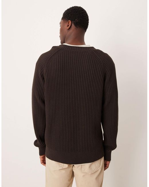 SELECTED – gerippter pullover in Brown für Herren