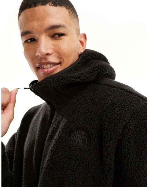 The North Face Black Campshire Hooded 1/4 Zip Fleece for men