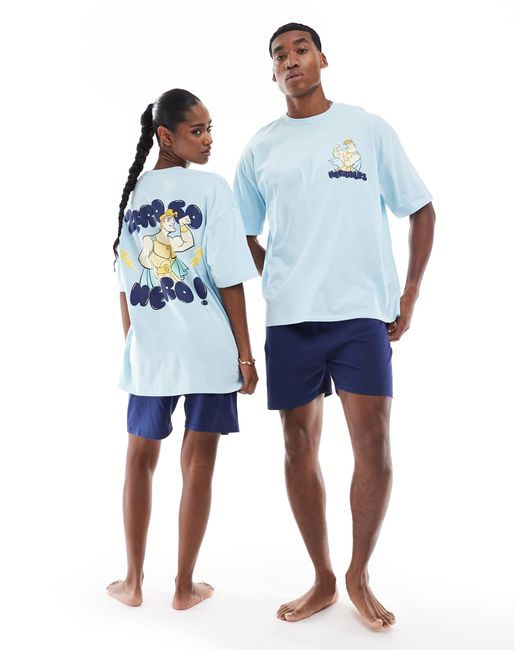 ASOS Blue Disney Pajama Set With Hercules Prints