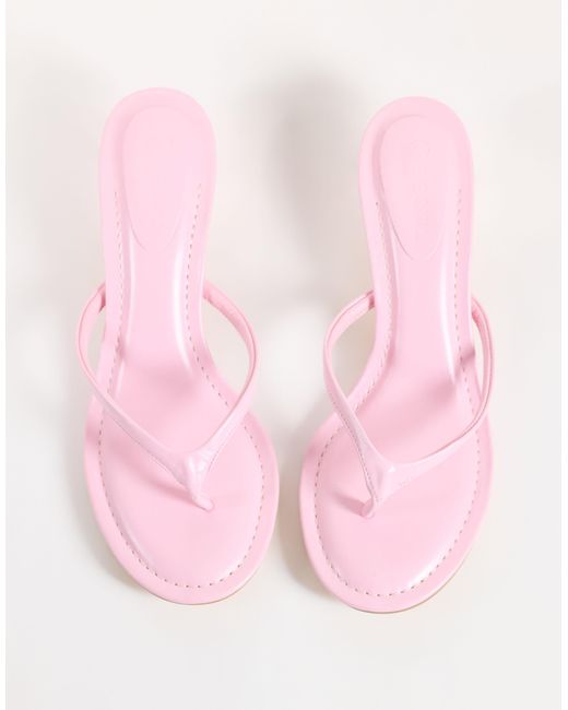 SEQWL Pink Capri Heeled Thong Sandal
