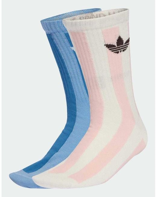 Adidas Originals Blue Striped Crew Socks 2 Pairs