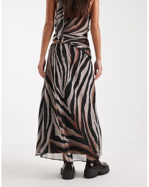 Miss Selfridge White Chiffon Bias Cut Maxi Skirt Co-Ord