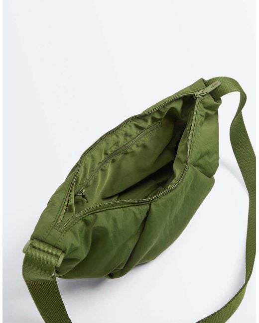 Oysho Green Quilted Crossbody Bag