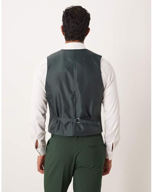 ASOS Green Slim Suit Vest for men