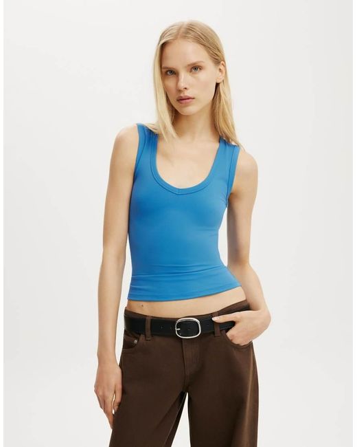 Cotton On Blue Hold Me V Neck Tank