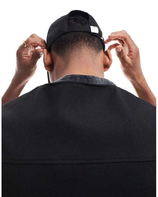 ASOS Black Baseball Cap With Embroidery for men