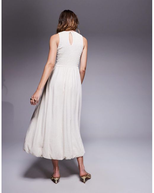 River Island Gray – leinen-midikleid