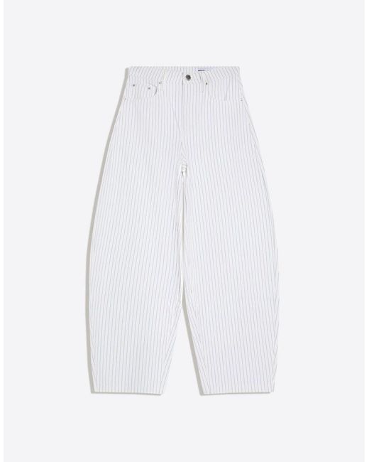 Bershka White Balloon Stripe Trousers