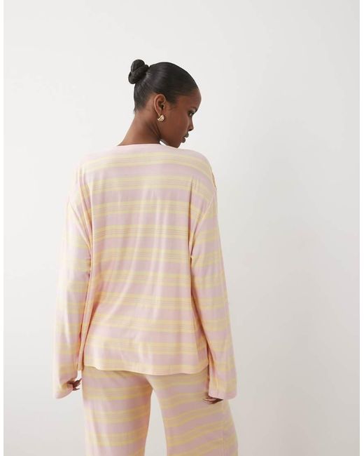 Kaiia Pink Super Soft Jersey Crew Neck Oversized Long Sleeve Top Co-ord