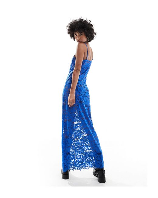 Noisy May Blue Cami Lace Maxi Dress