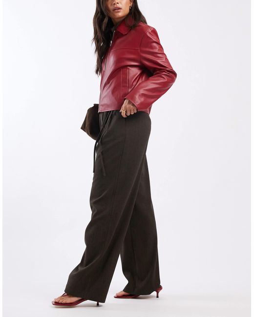 ASOS Tailored Wide Leg Trousers With Wrap Tie Detail