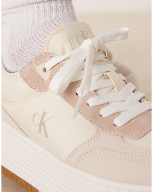 Calvin Klein White Flatform Trainers