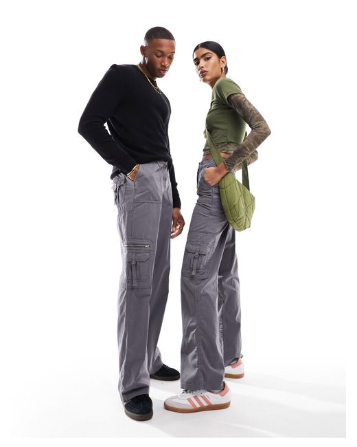 Reclaimed Vintage unisex baggy pants in color block with cord detail