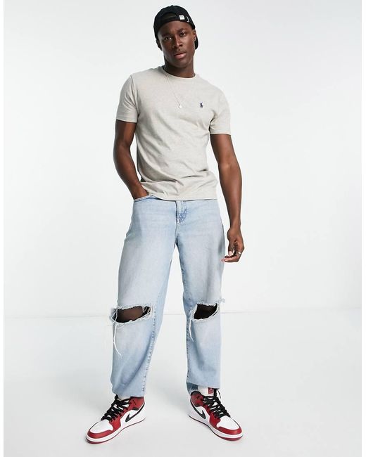 Polo Ralph Lauren White Icon Logo Custom Slim Fit T-Shirt for men