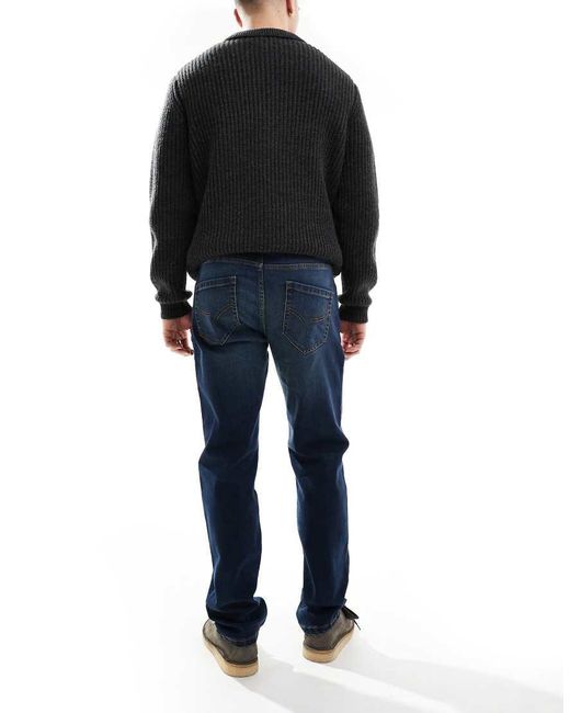 Threadbare Blue Straight Fit Jeans for men