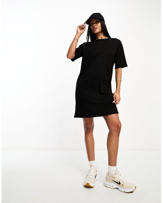 Armani Exchange Black Logo T-shirt Dress