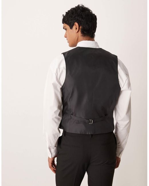 ASOS Black Slim Suit Waistcoat for men