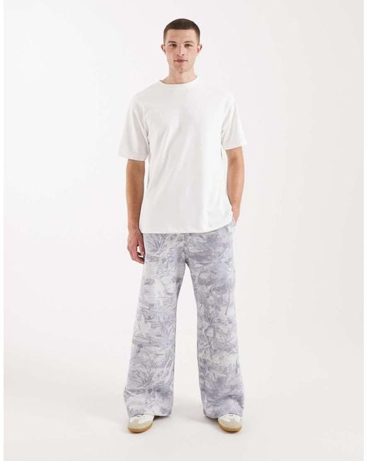 Hollister White baggy Bootcut Logo joggers for men