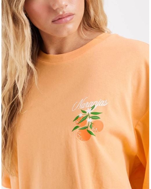Vero Moda Valencia Oranges Oversized Graphic T-shirt