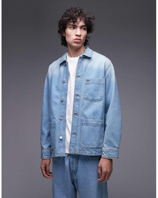 Lacoste – jeans-hemdjacke in Blue für Herren