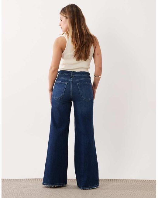 Good American Petite Blue Soft Tech Good Waist Palazzo Jeans