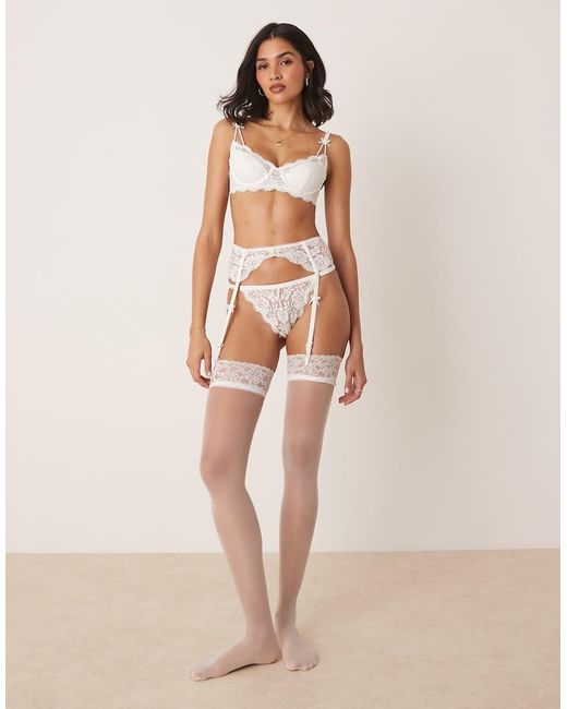 KAT THE LABEL White Agatha Bridal Underwire Bra
