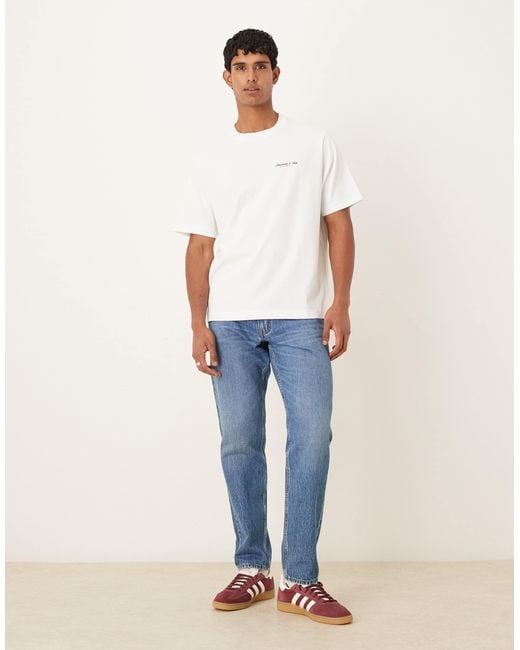 Abercrombie & Fitch White Short Sleeve Chest Logo Premium T-shirt for men