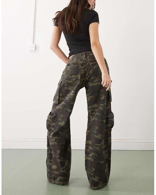 Lioness Multicolor Sweetness Low Rise Pocket Detail Oversized Cargo Jean